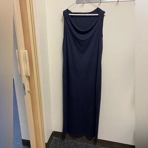 EUC Elle Tahari Maxi Dress Size Large, Navy Blue